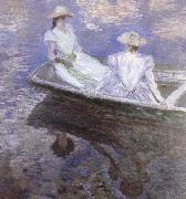 Claude Monet Young Girls in a boat oil painting on canvas